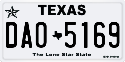 TX license plate DAO5169