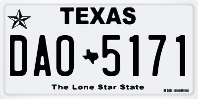 TX license plate DAO5171