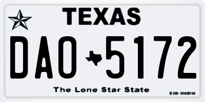 TX license plate DAO5172
