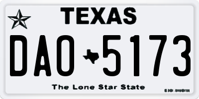 TX license plate DAO5173