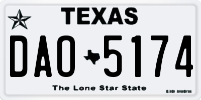 TX license plate DAO5174