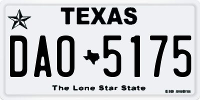 TX license plate DAO5175