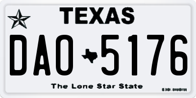 TX license plate DAO5176