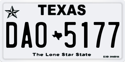 TX license plate DAO5177