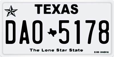 TX license plate DAO5178