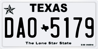 TX license plate DAO5179