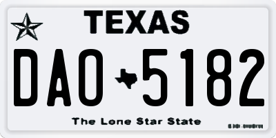 TX license plate DAO5182