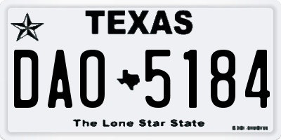 TX license plate DAO5184