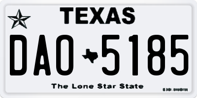 TX license plate DAO5185