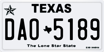 TX license plate DAO5189