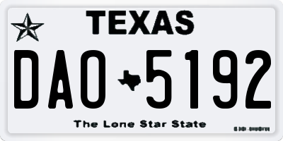 TX license plate DAO5192