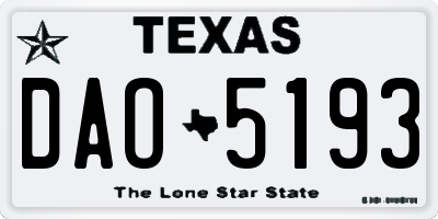 TX license plate DAO5193