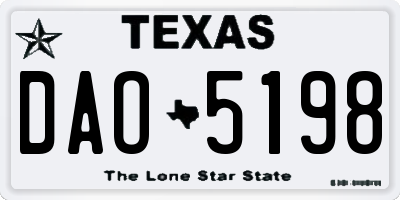 TX license plate DAO5198