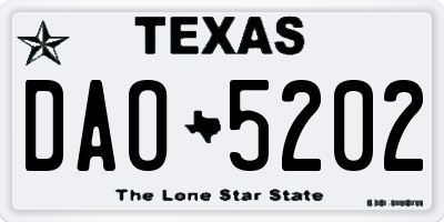 TX license plate DAO5202