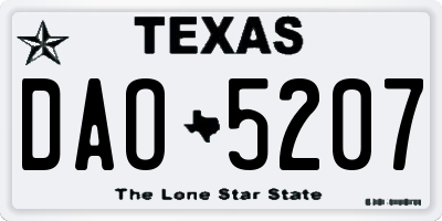 TX license plate DAO5207