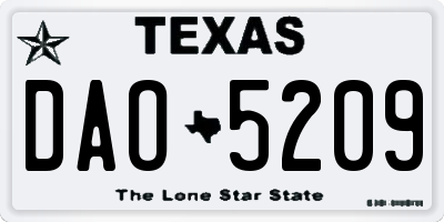 TX license plate DAO5209