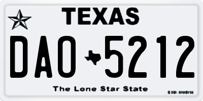 TX license plate DAO5212