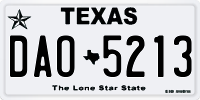 TX license plate DAO5213