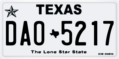 TX license plate DAO5217