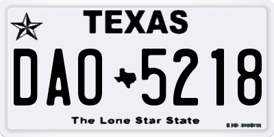 TX license plate DAO5218