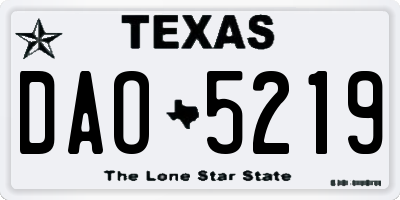 TX license plate DAO5219