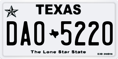 TX license plate DAO5220