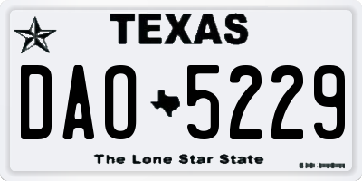 TX license plate DAO5229