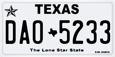 TX license plate DAO5233
