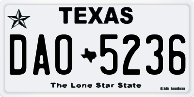 TX license plate DAO5236