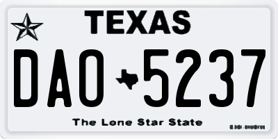 TX license plate DAO5237