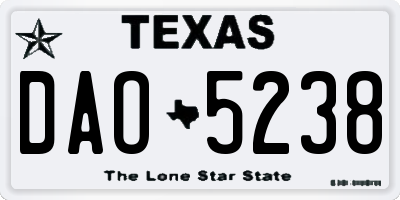 TX license plate DAO5238