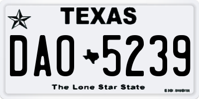 TX license plate DAO5239
