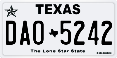 TX license plate DAO5242