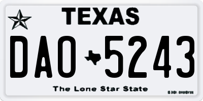 TX license plate DAO5243