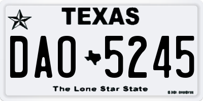 TX license plate DAO5245