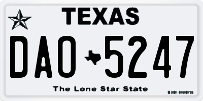 TX license plate DAO5247