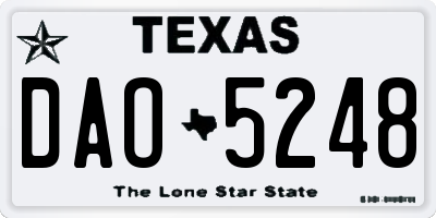 TX license plate DAO5248
