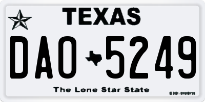 TX license plate DAO5249