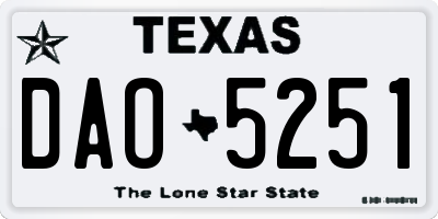 TX license plate DAO5251