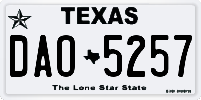 TX license plate DAO5257