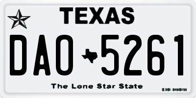 TX license plate DAO5261