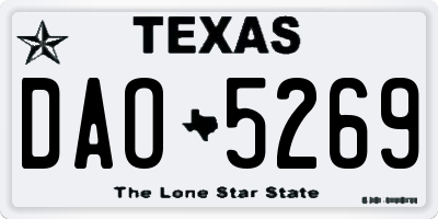 TX license plate DAO5269