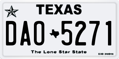 TX license plate DAO5271