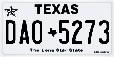 TX license plate DAO5273