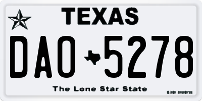 TX license plate DAO5278