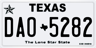 TX license plate DAO5282