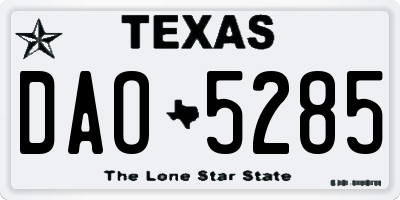 TX license plate DAO5285