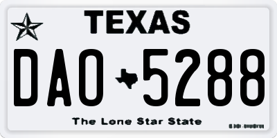 TX license plate DAO5288