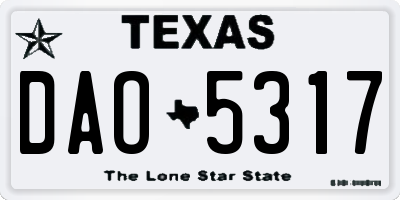 TX license plate DAO5317