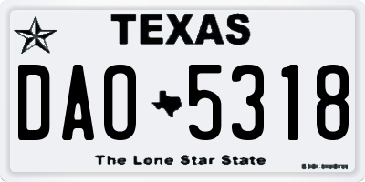 TX license plate DAO5318